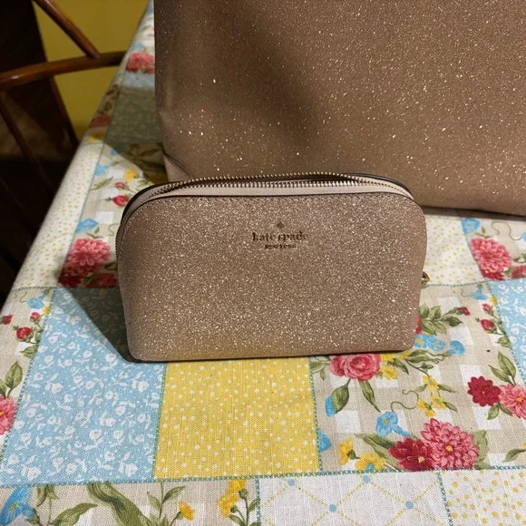 Kate Spade Glittery Tan Tote Bag - Picture 2 of 4